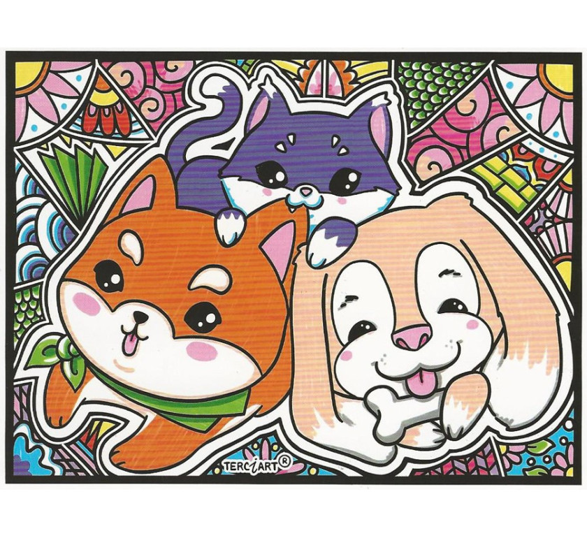 COLORIAGE MANDALA CHIEN ET CHAT
