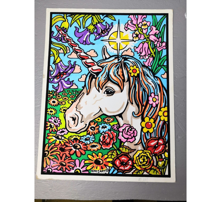 grand coloriage licorne en velours-Terciart