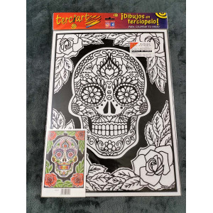 Tableaux de coloriage MANDALA TETE DE MORT