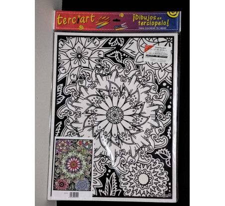 coloriage en velours terciart grand modele mandala