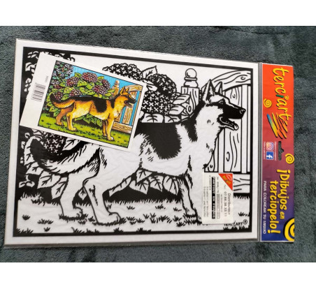 grand coloriage Berger allemand en velours-Terciart