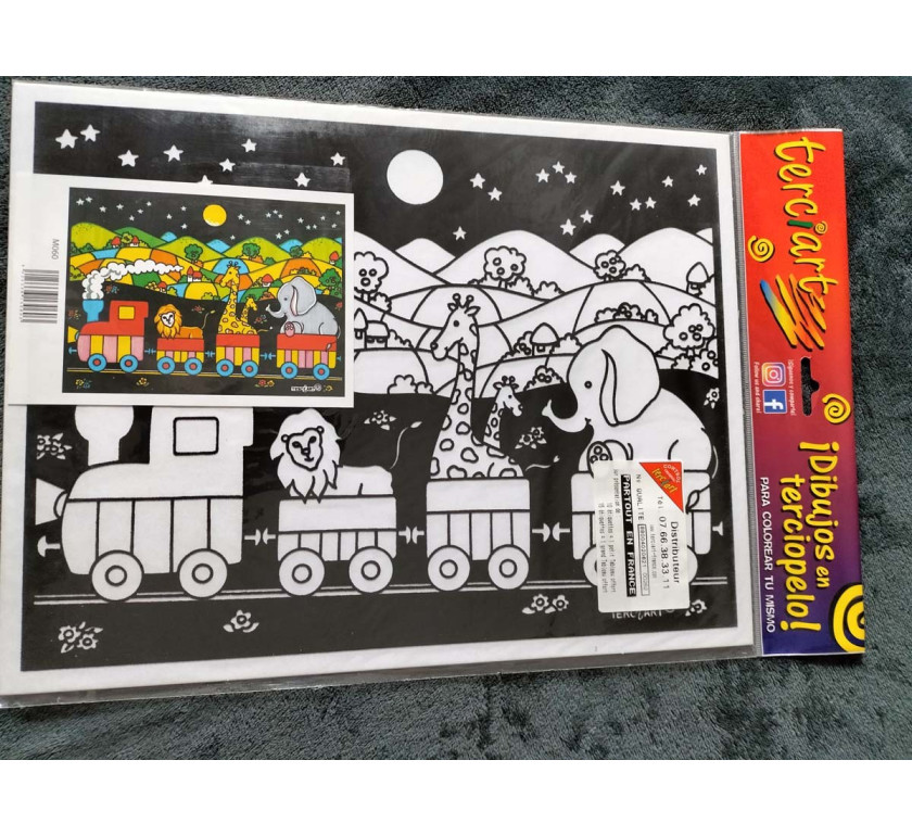 Grand coloriage le petit train en velours-Terciart