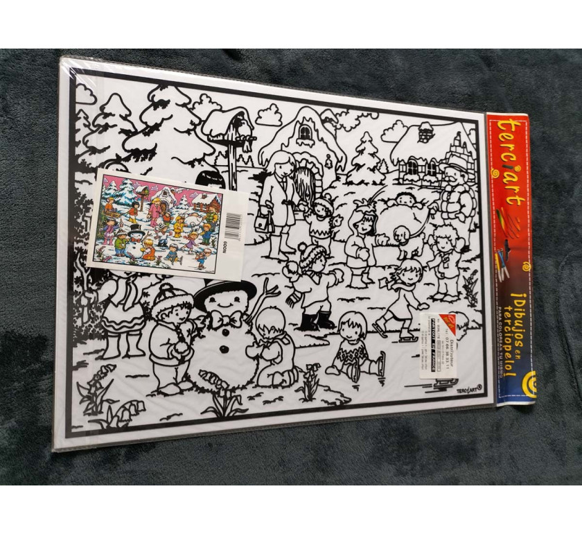 coloriage les enfants dans la neige terciart.fr