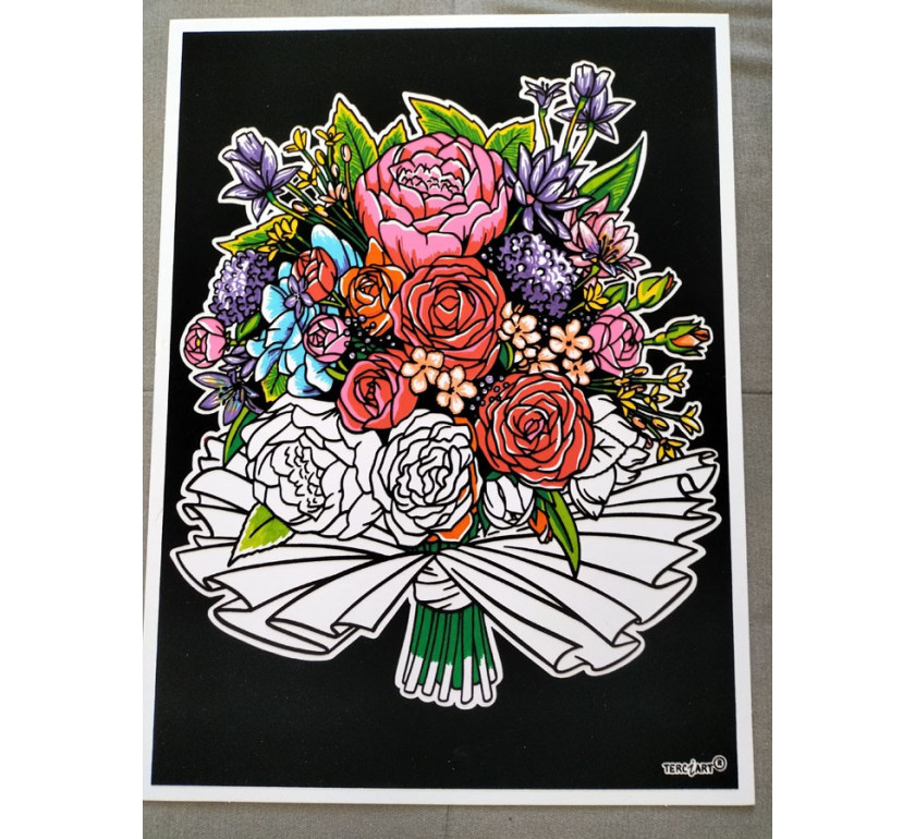 Tableaux de coloriage bouquet de fleurs