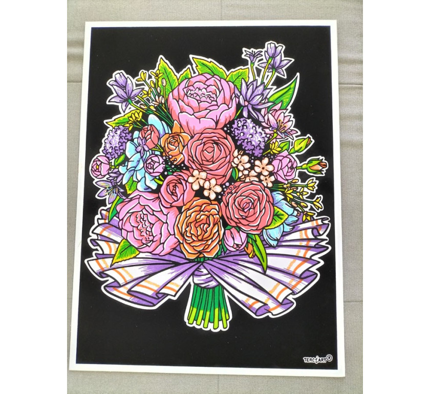 Tableaux de coloriage bouquet de fleurs