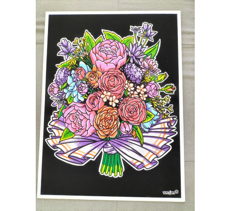 Tableaux de coloriage bouquet de fleurs