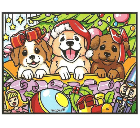 trois chiens decor noel