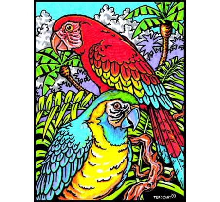 coloriage velour perroquet